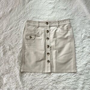 ANN Taylor Petites Beige Button Front Skirt Size 6P